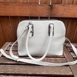 Charming Charlie White and Gray Laptop Work Bag